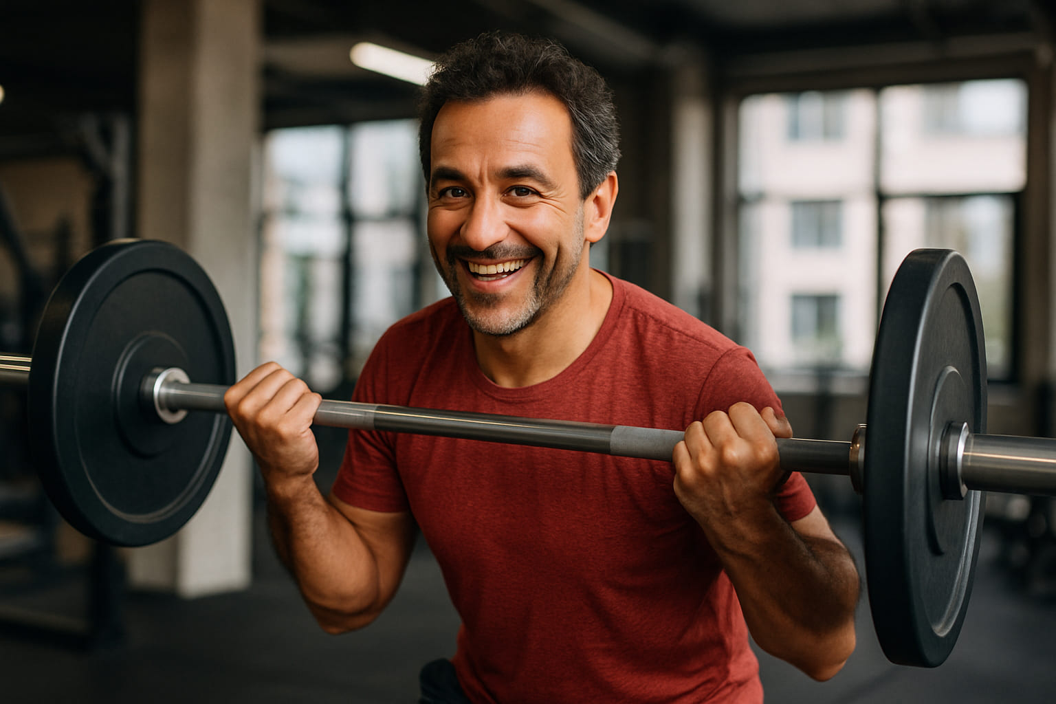 Uomo in palestra che si allena